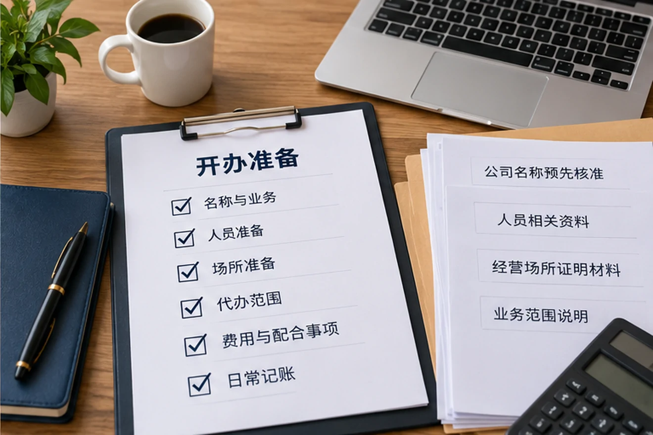 创业者一起整理开办计划的服务场景示意