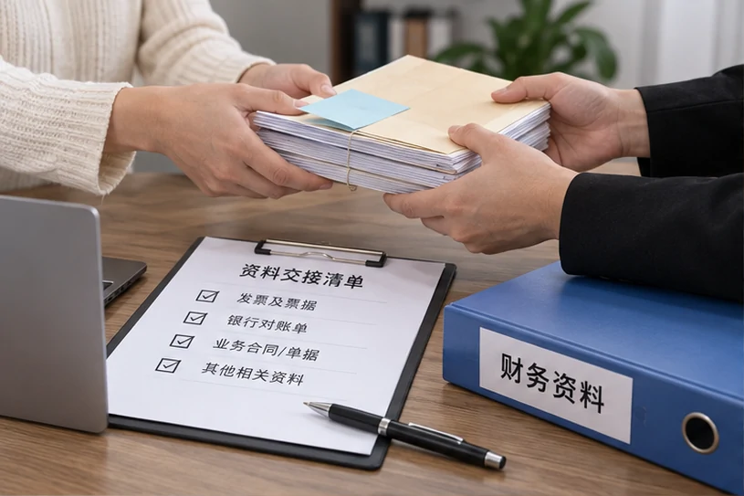 整理企业票据与日常账务资料的服务场景示意