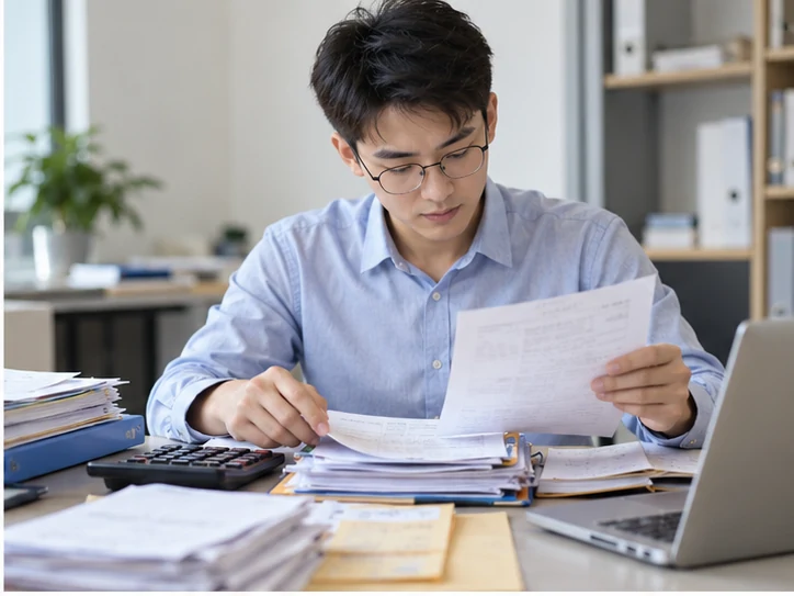整理企业票据与日常账务资料的服务场景示意