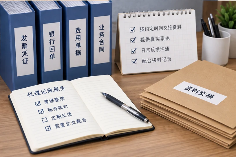 整理企业票据与日常账务资料的服务场景示意