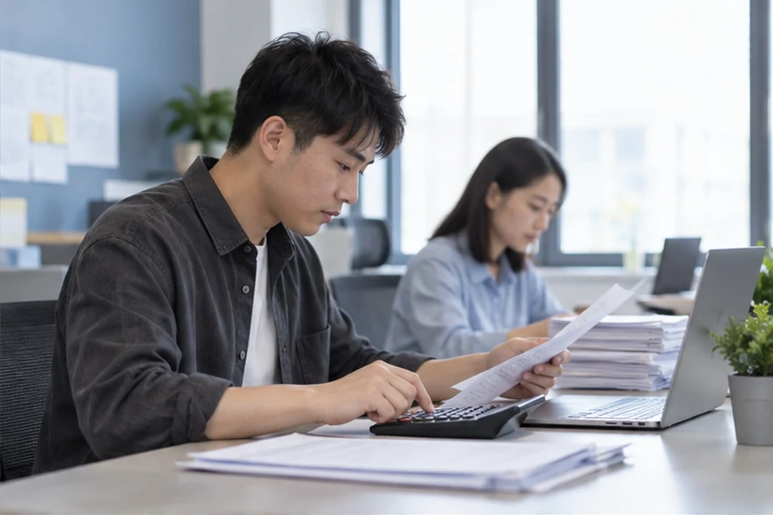 整理企业票据与日常账务资料的服务场景示意