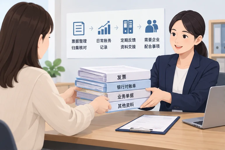 整理企业票据与日常账务资料的服务场景示意