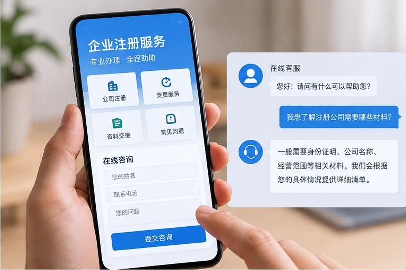 企业网站展示业务与服务信息的场景示意