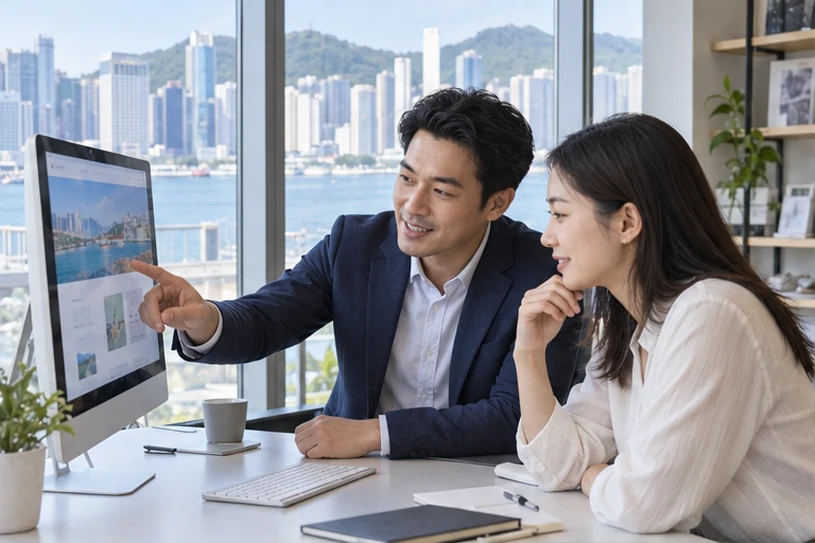 企业网站展示业务与服务信息的场景示意