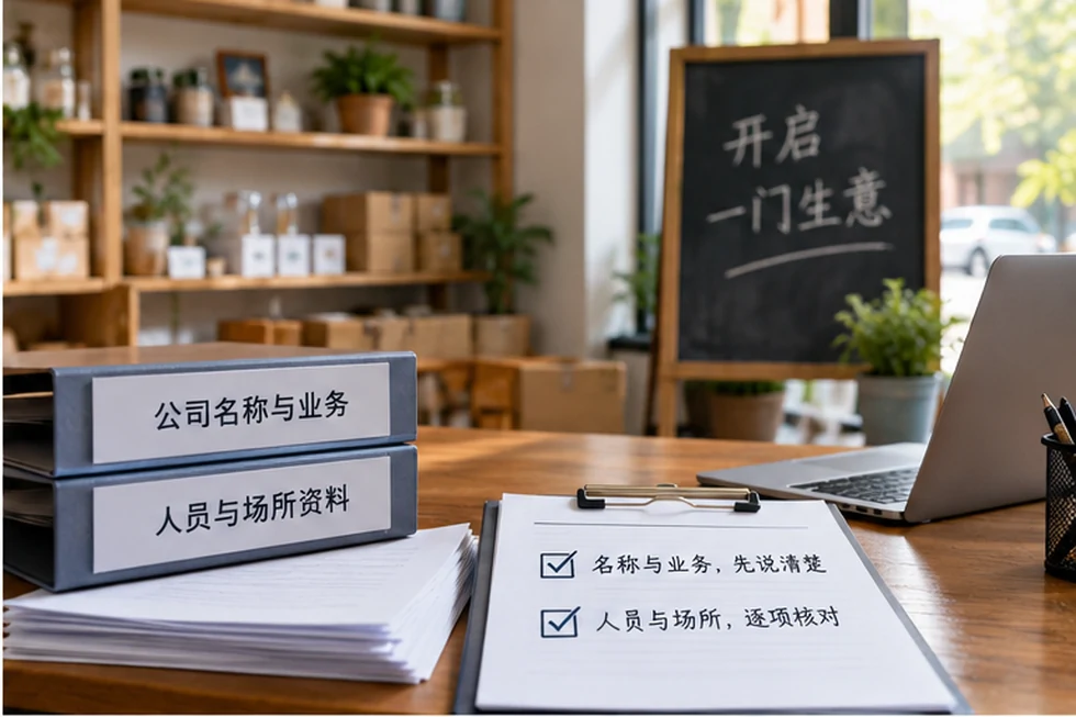 创业者一起整理开办计划的服务场景示意