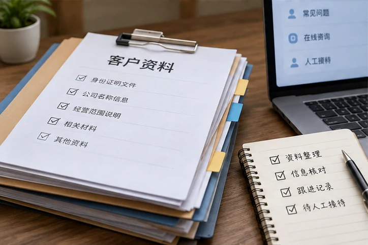 在线客服接待与咨询整理的服务场景示意