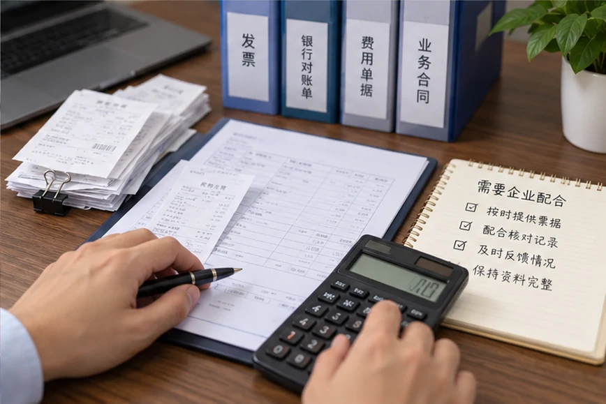 整理企业票据与日常账务资料的服务场景示意