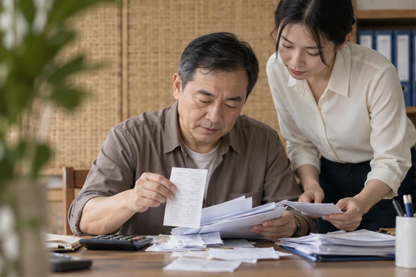 整理企业票据与日常账务资料的服务场景示意