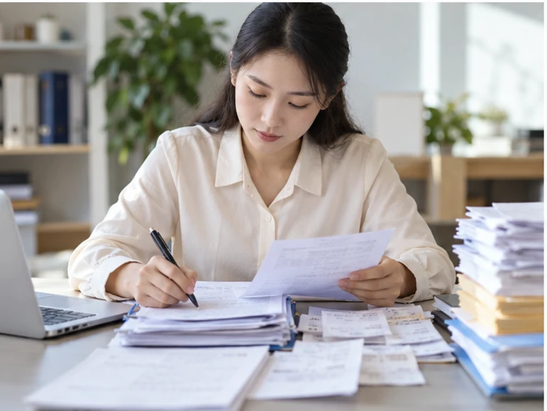 整理企业票据与日常账务资料的服务场景示意