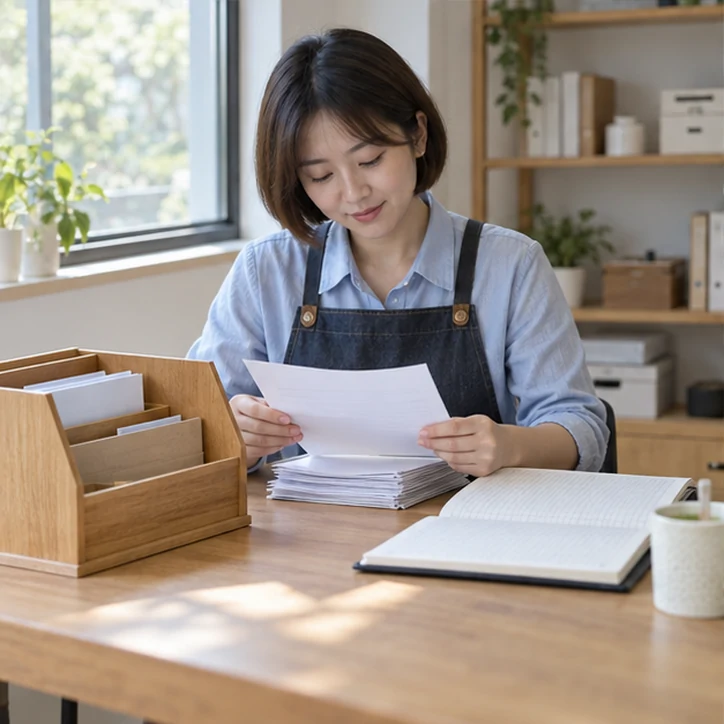 整理企业票据与日常账务资料的服务场景示意