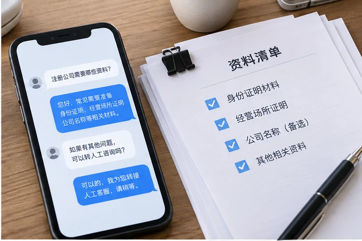 在线客服接待与咨询整理的服务场景示意