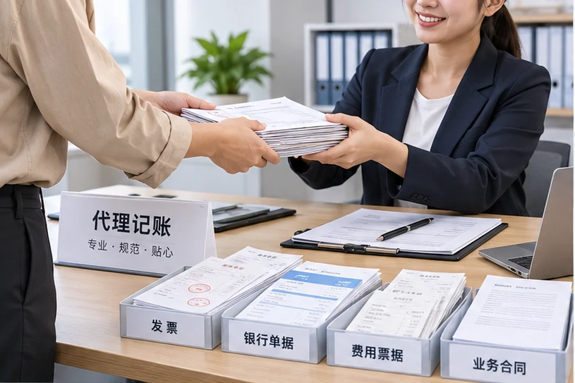 整理企业票据与日常账务资料的服务场景示意
