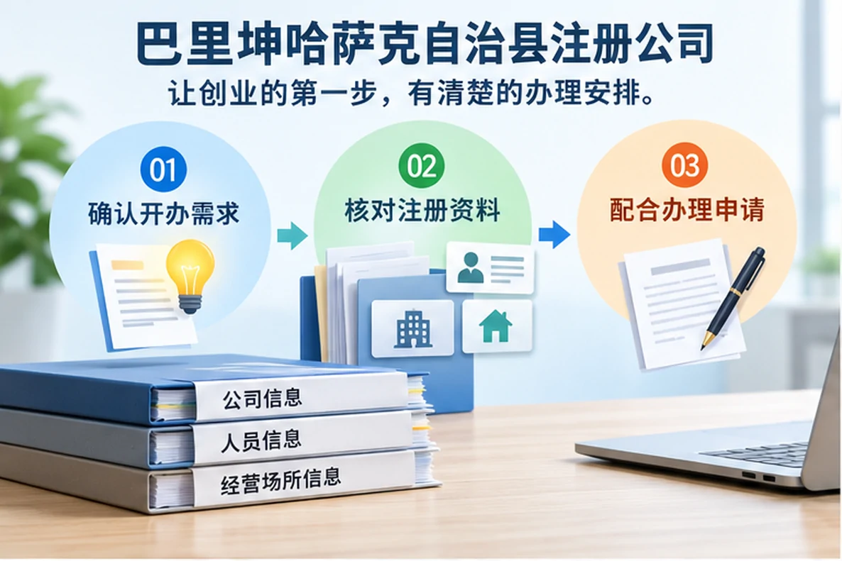 核对注册公司资料与办理事项的服务场景示意