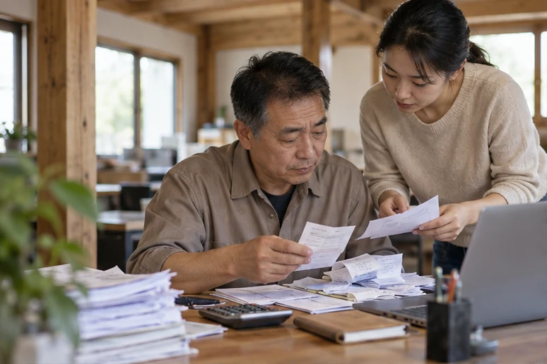 整理企业票据与日常账务资料的服务场景示意