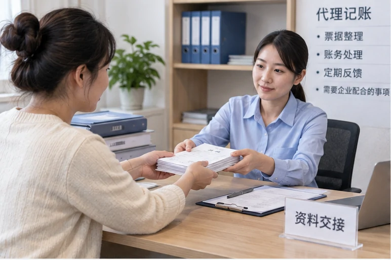 整理企业票据与日常账务资料的服务场景示意