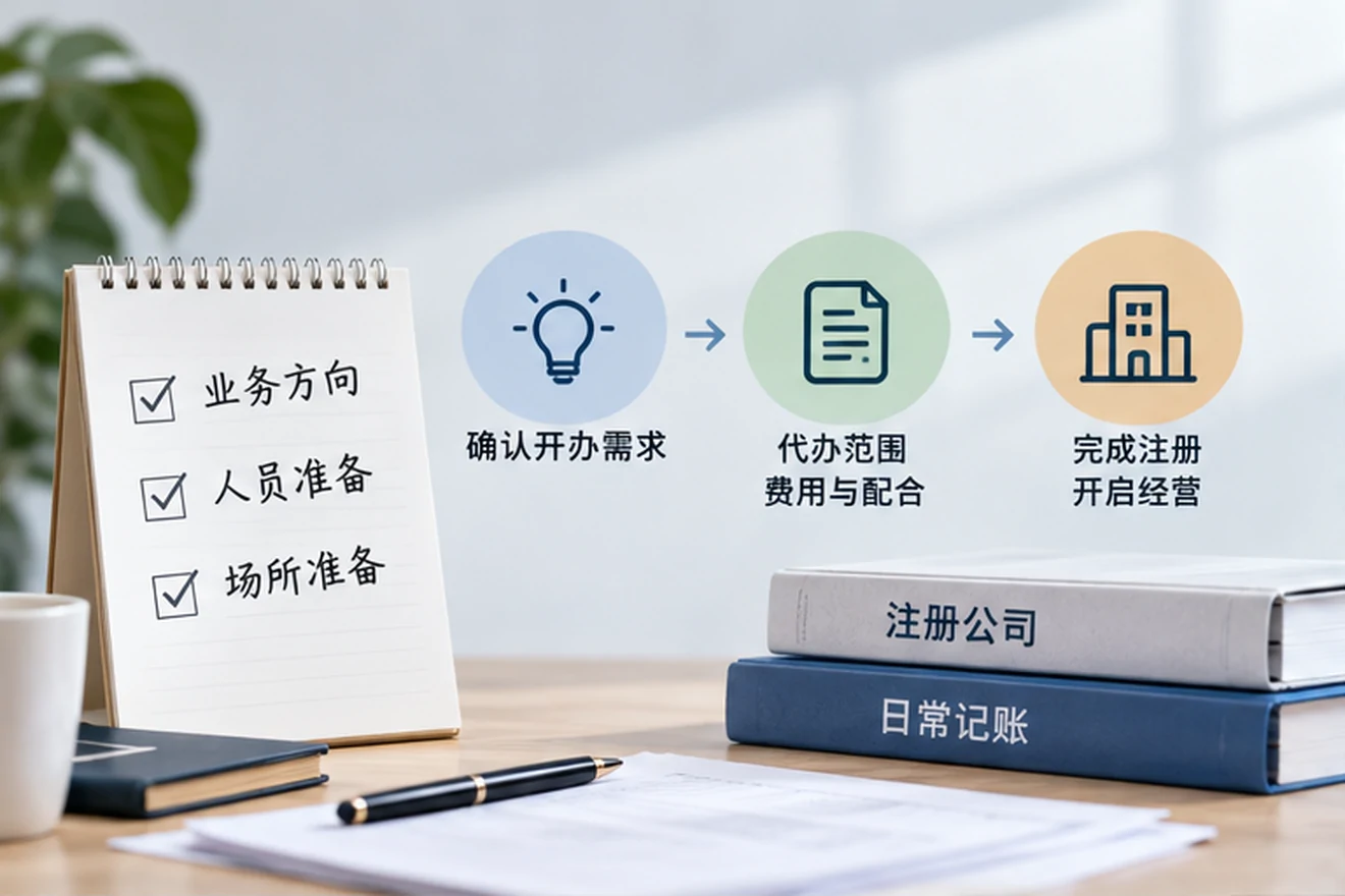 创业者一起整理开办计划的服务场景示意