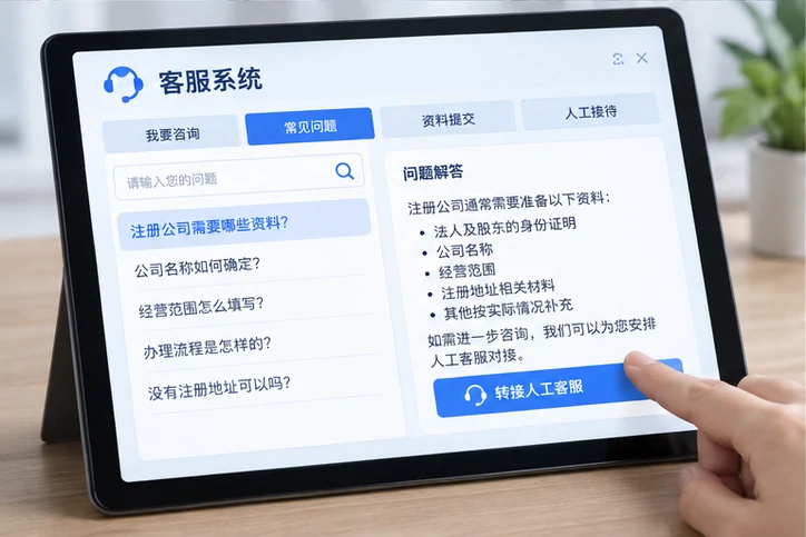 在线客服接待与咨询整理的服务场景示意