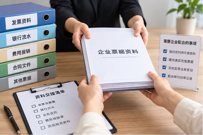 整理企业票据与日常账务资料的服务场景示意