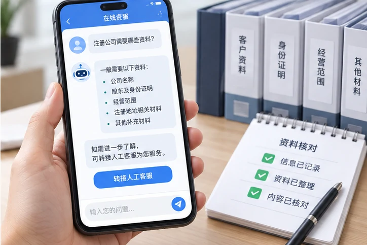 在线客服接待与咨询整理的服务场景示意