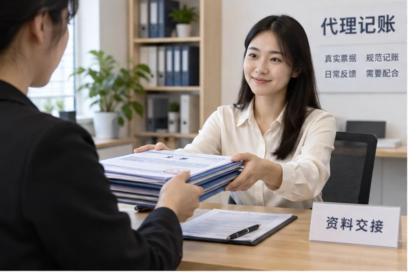 整理企业票据与日常账务资料的服务场景示意