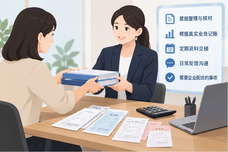 整理企业票据与日常账务资料的服务场景示意