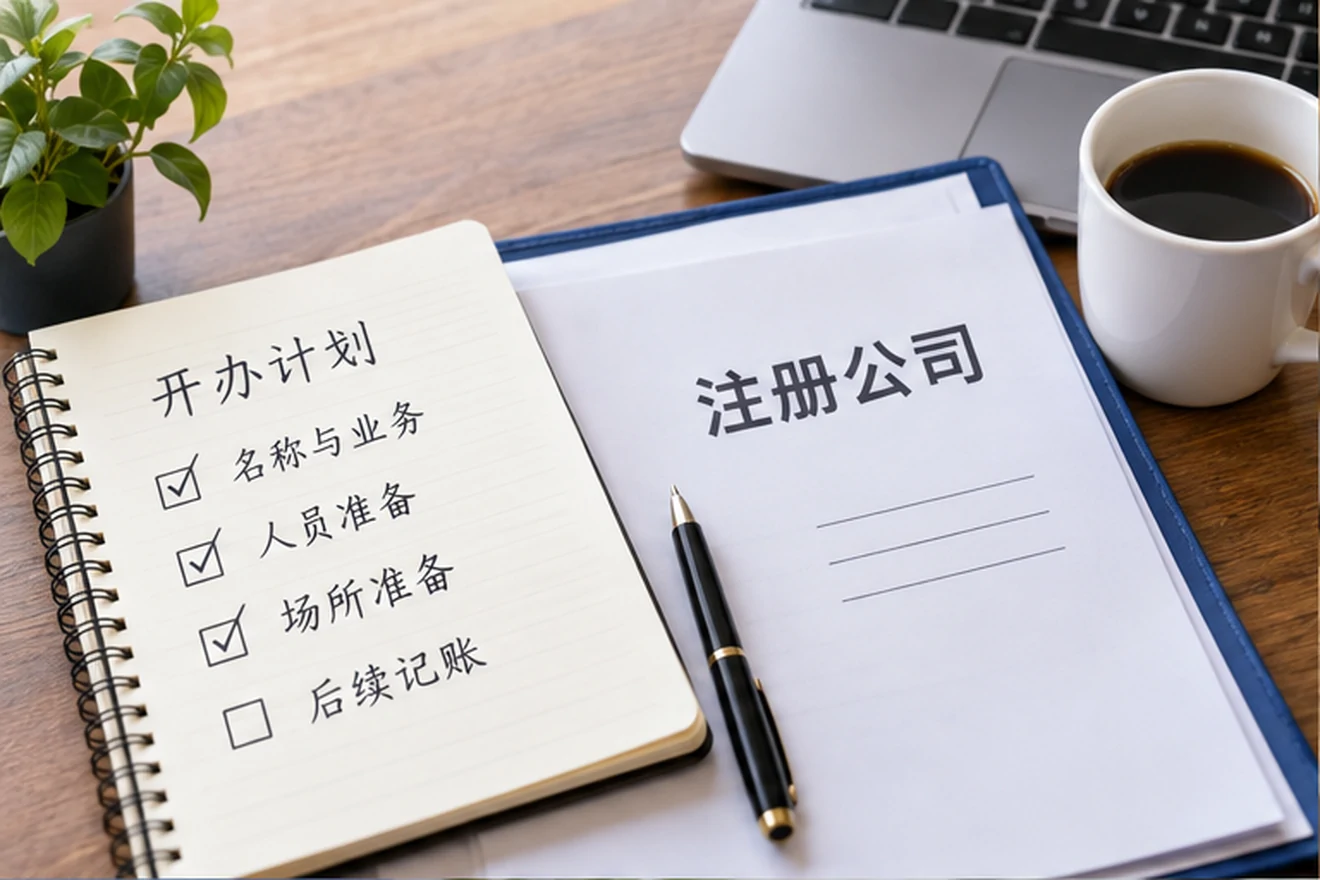 创业者一起整理开办计划的服务场景示意