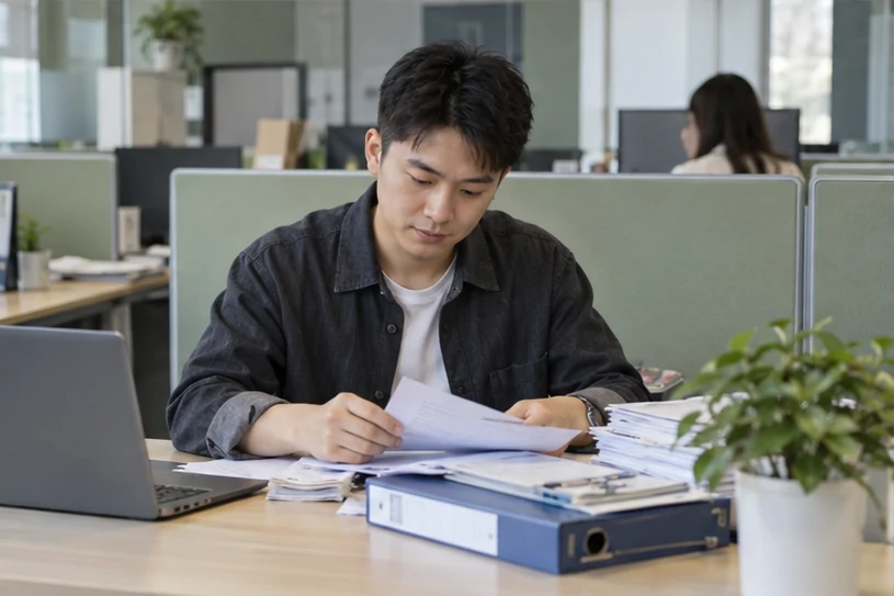 整理企业票据与日常账务资料的服务场景示意