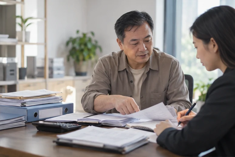 整理企业票据与日常账务资料的服务场景示意