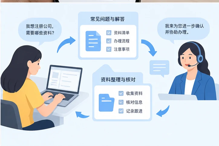 在线客服接待与咨询整理的服务场景示意