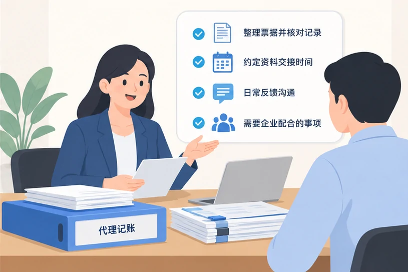 整理企业票据与日常账务资料的服务场景示意