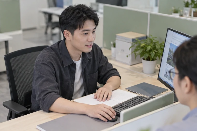 企业网站展示业务与服务信息的场景示意