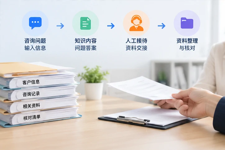在线客服接待与咨询整理的服务场景示意