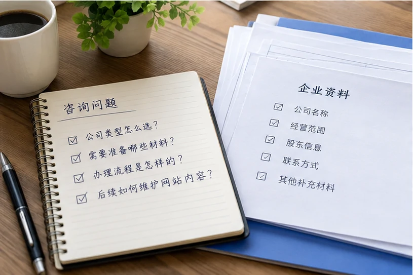 企业网站展示业务与服务信息的场景示意