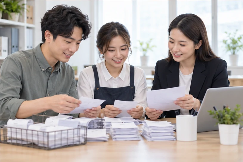 整理企业票据与日常账务资料的服务场景示意