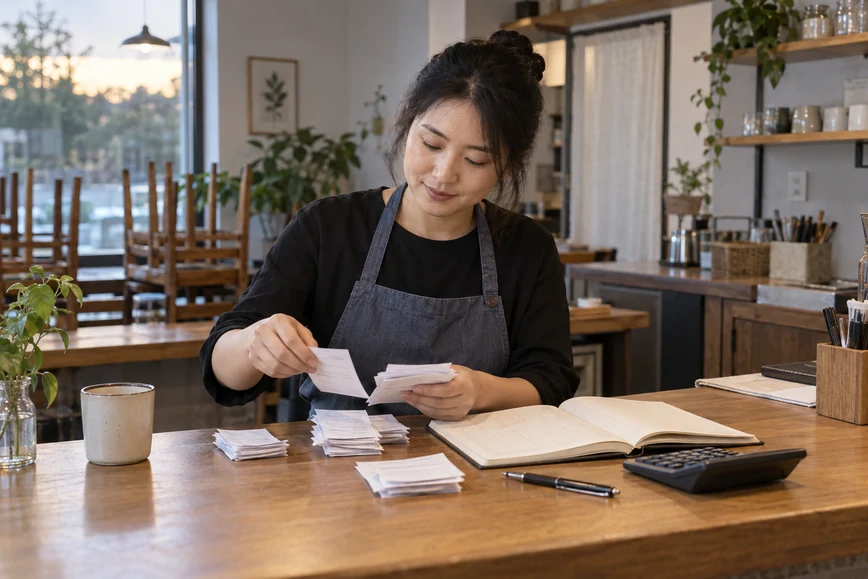 整理企业票据与日常账务资料的服务场景示意