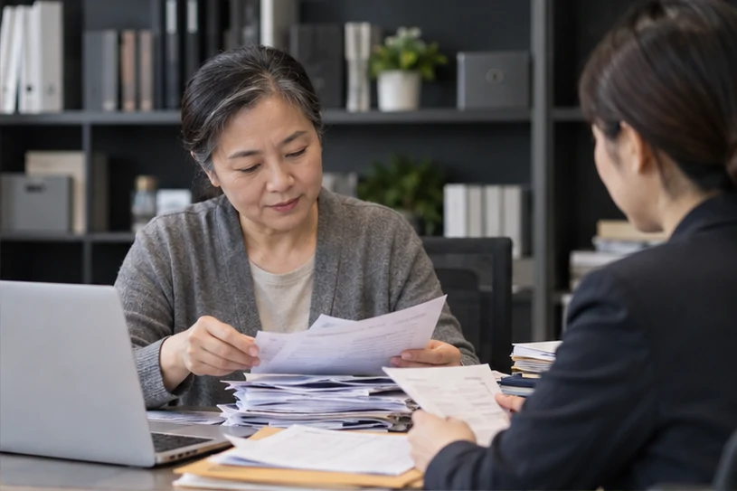 整理企业票据与日常账务资料的服务场景示意
