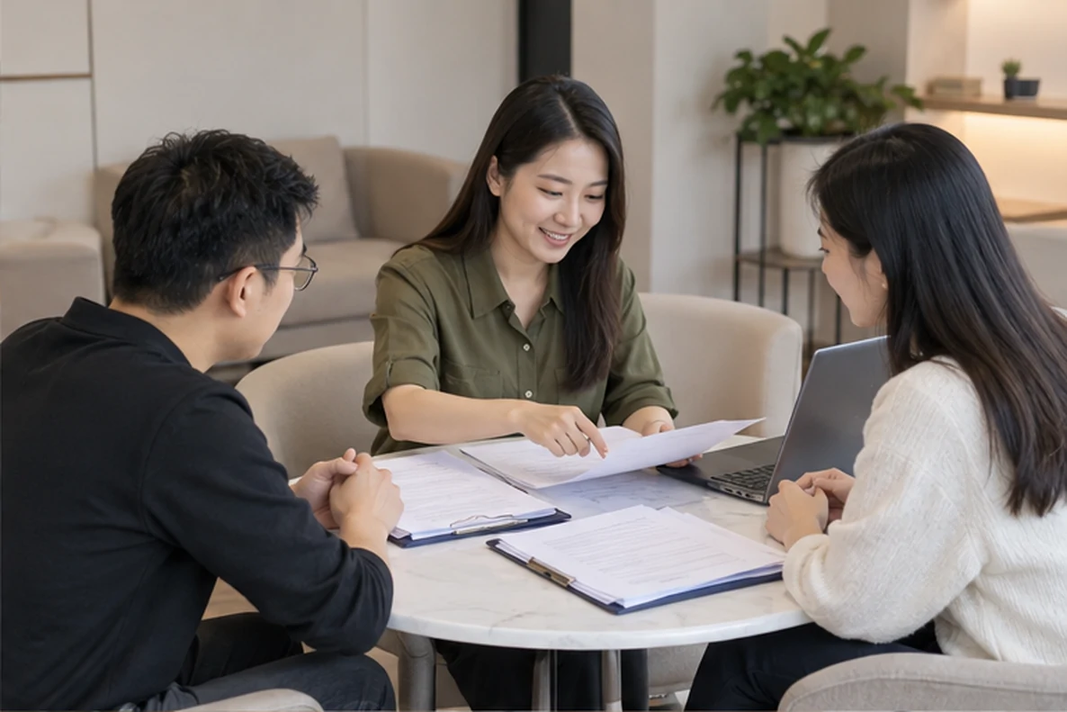 核对注册公司资料与办理事项的服务场景示意