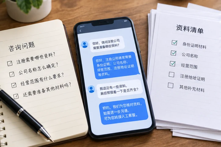 在线客服接待与咨询整理的服务场景示意