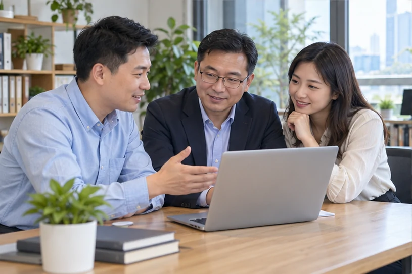 企业网站展示业务与服务信息的场景示意