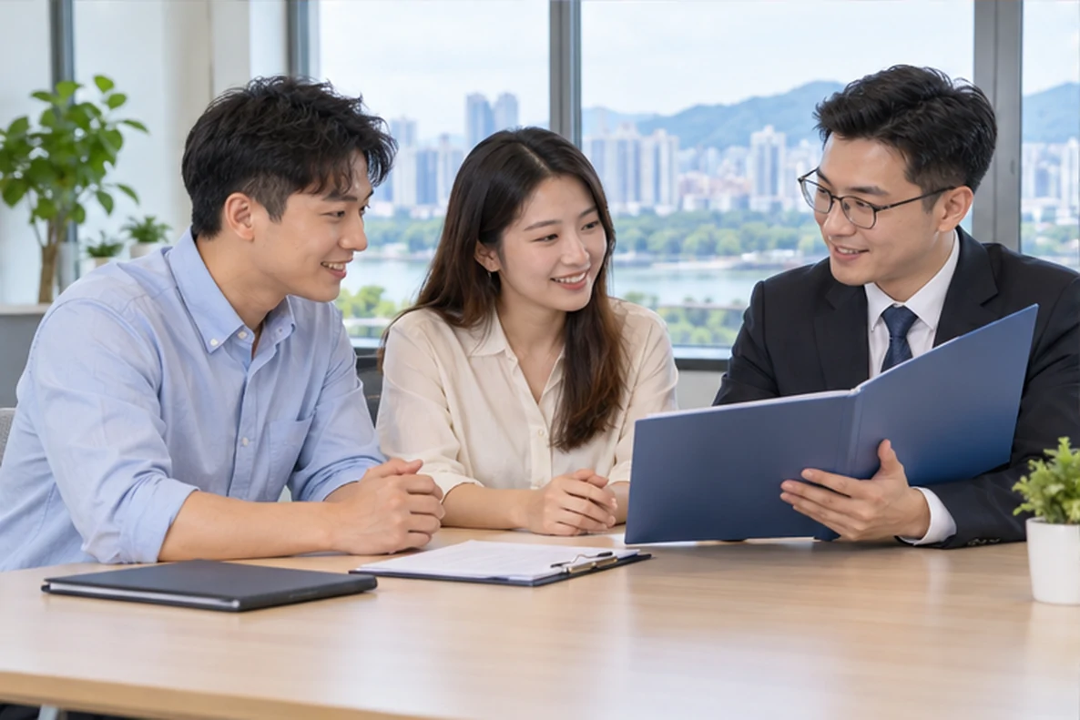 核对注册公司资料与办理事项的服务场景示意