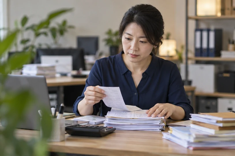整理企业票据与日常账务资料的服务场景示意