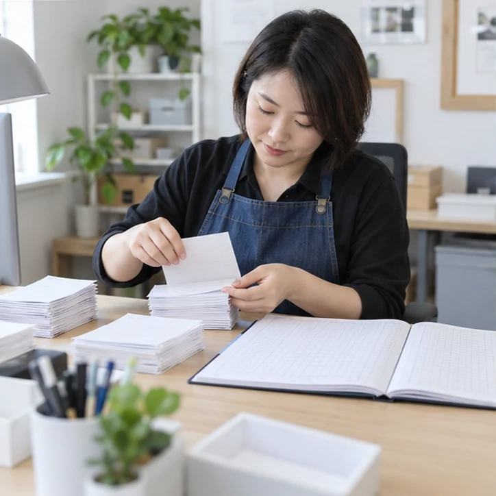 整理企业票据与日常账务资料的服务场景示意