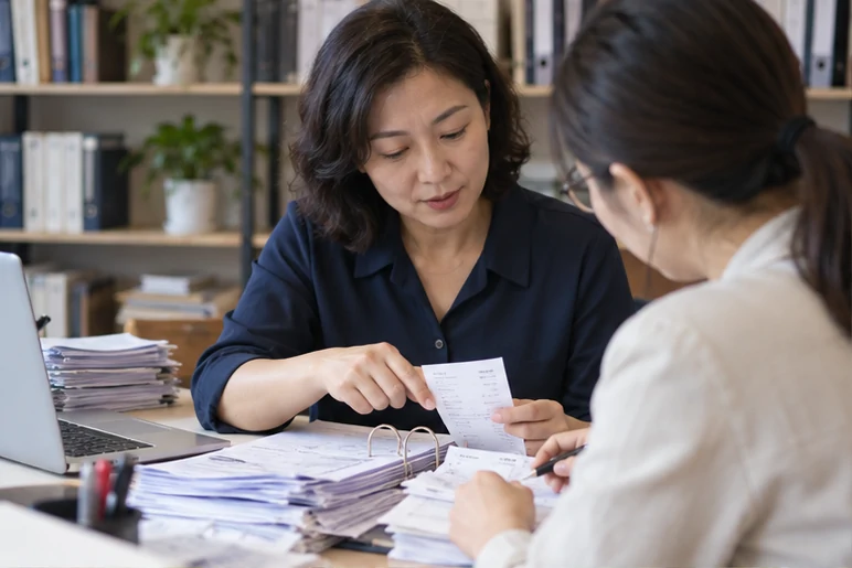 整理企业票据与日常账务资料的服务场景示意