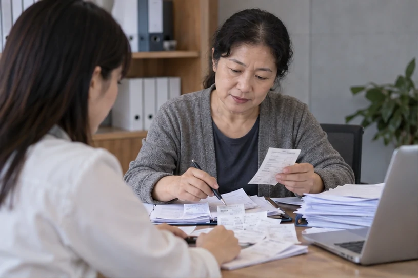 整理企业票据与日常账务资料的服务场景示意