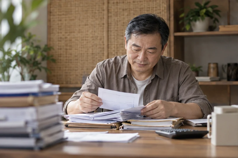 整理企业票据与日常账务资料的服务场景示意