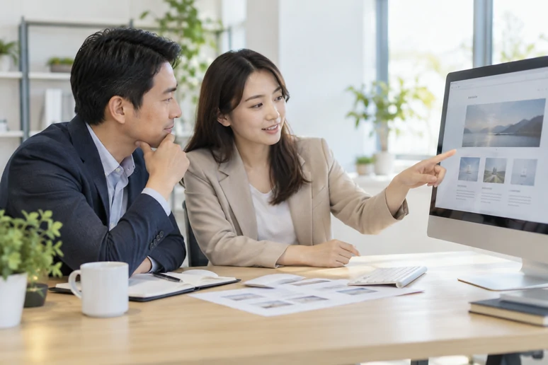 企业网站展示业务与服务信息的场景示意