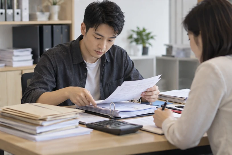 整理企业票据与日常账务资料的服务场景示意
