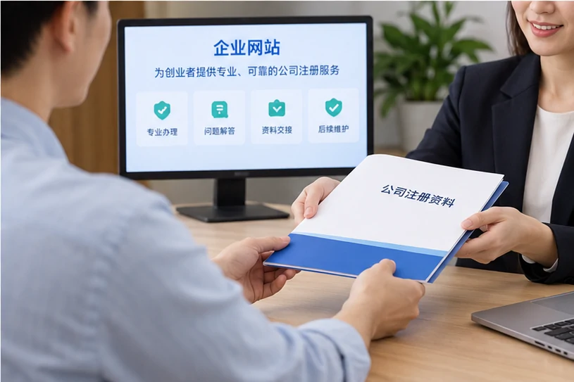 企业网站展示业务与服务信息的场景示意