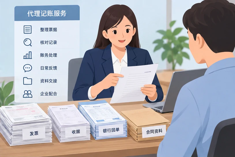 整理企业票据与日常账务资料的服务场景示意