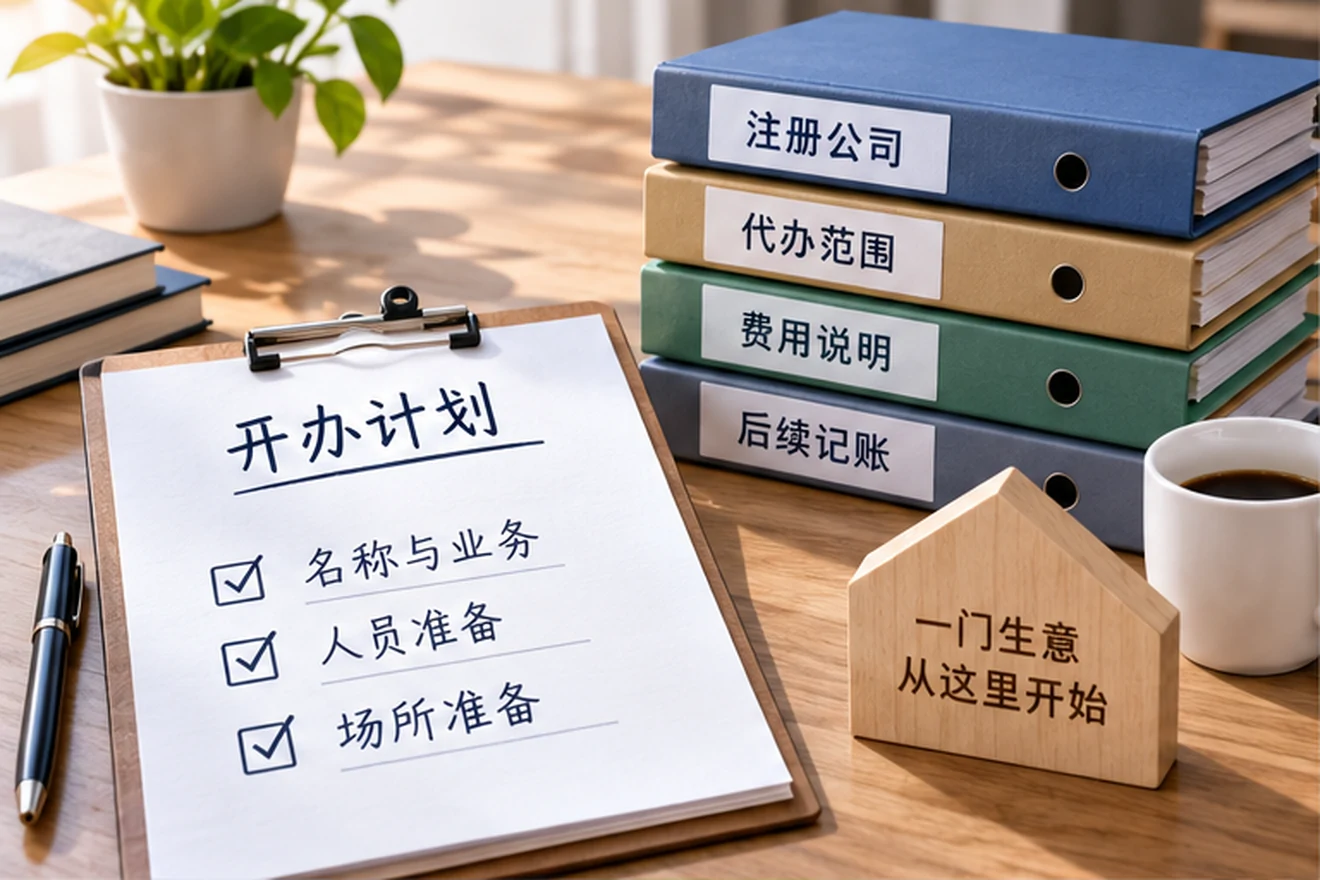创业者一起整理开办计划的服务场景示意